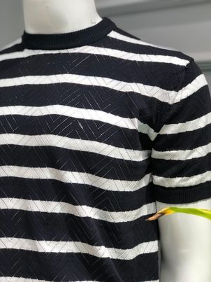 Striped Round Neck T-shirt For Men