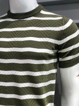 Striped Round Neck T-shirt For Men