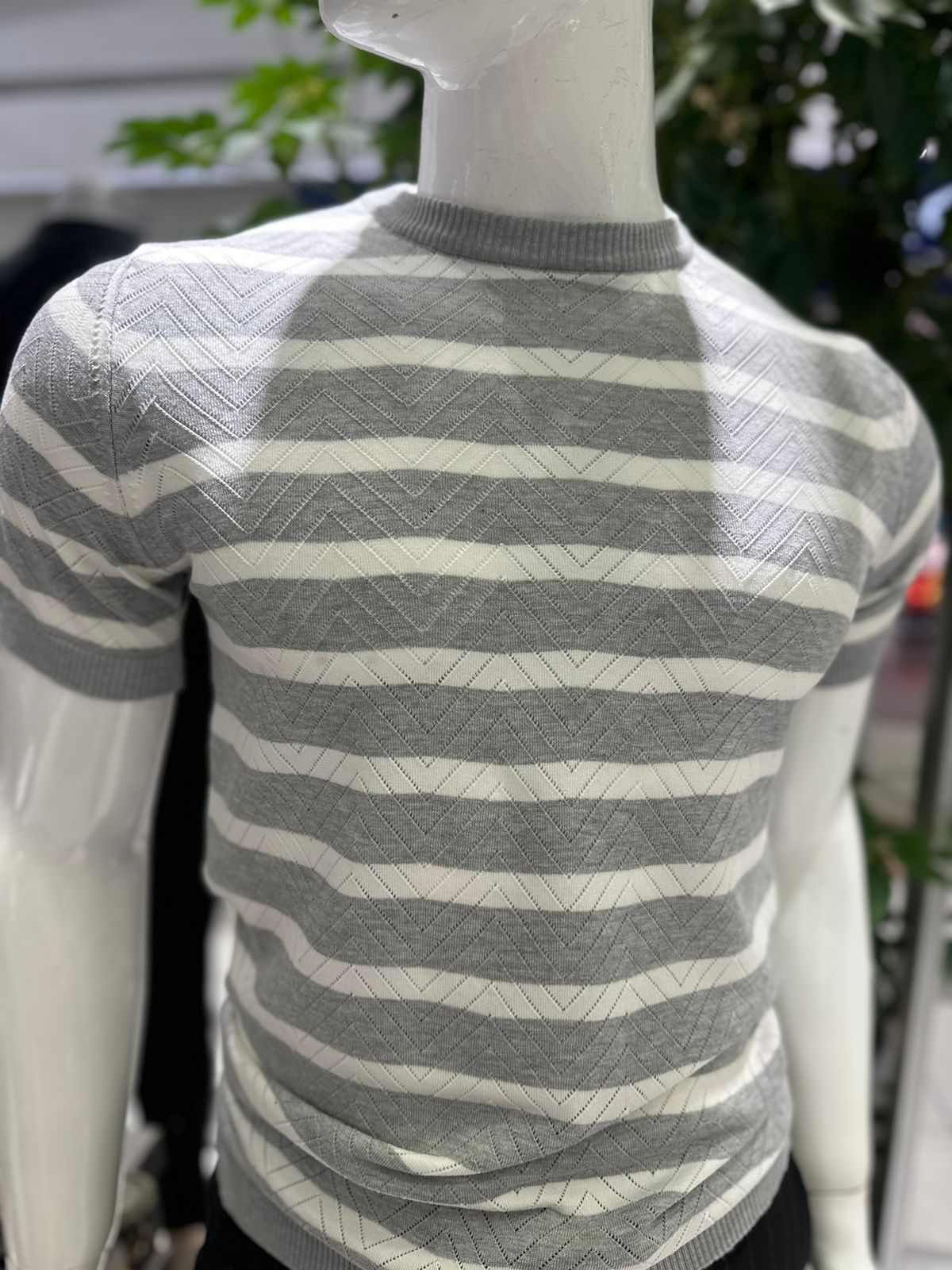 Striped Round Neck T-shirt For Men