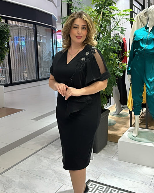 fustan i zi i thjeshte