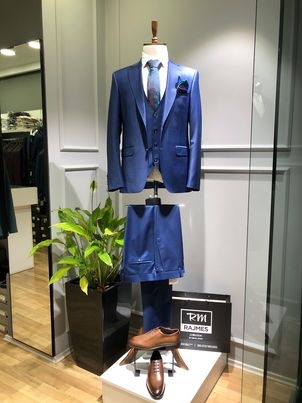 Quesste Blue Sax Men's Suit