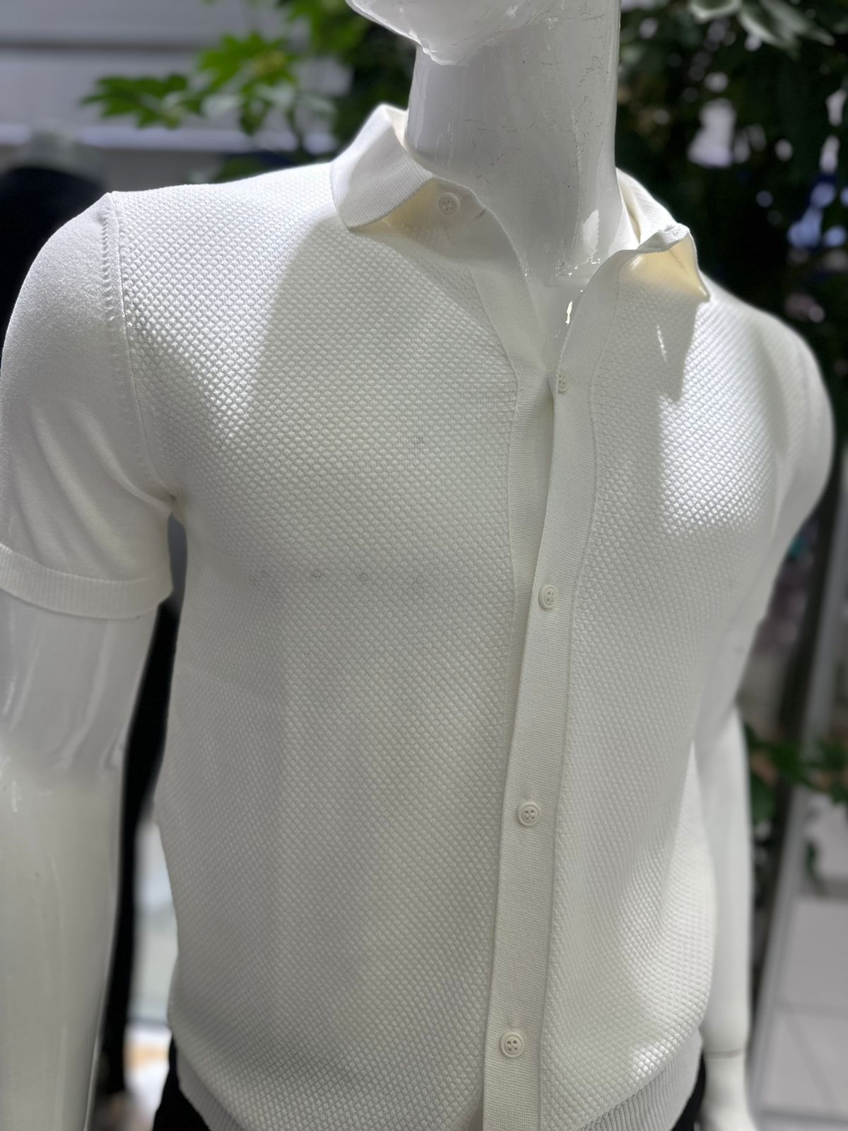 Button Design Casual Men's Knit Shirt