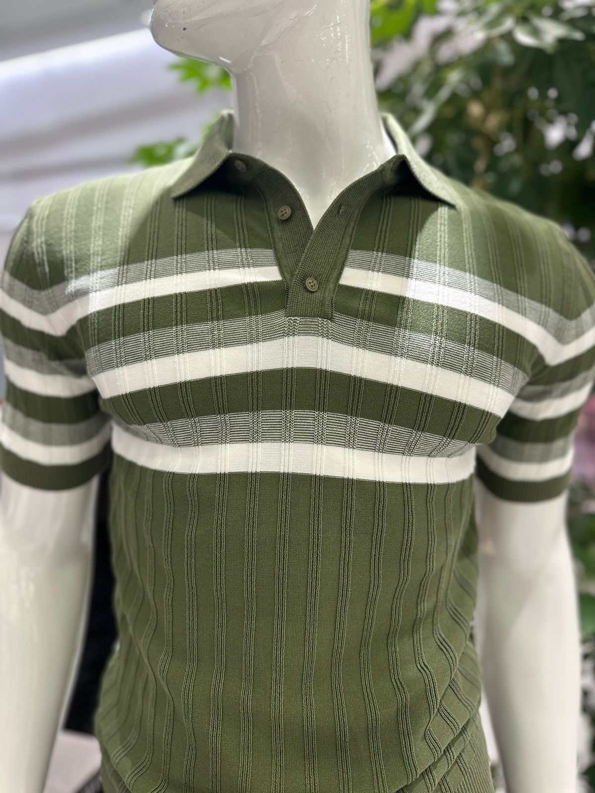 Striped Design Casual Men's Knit T-Shirt