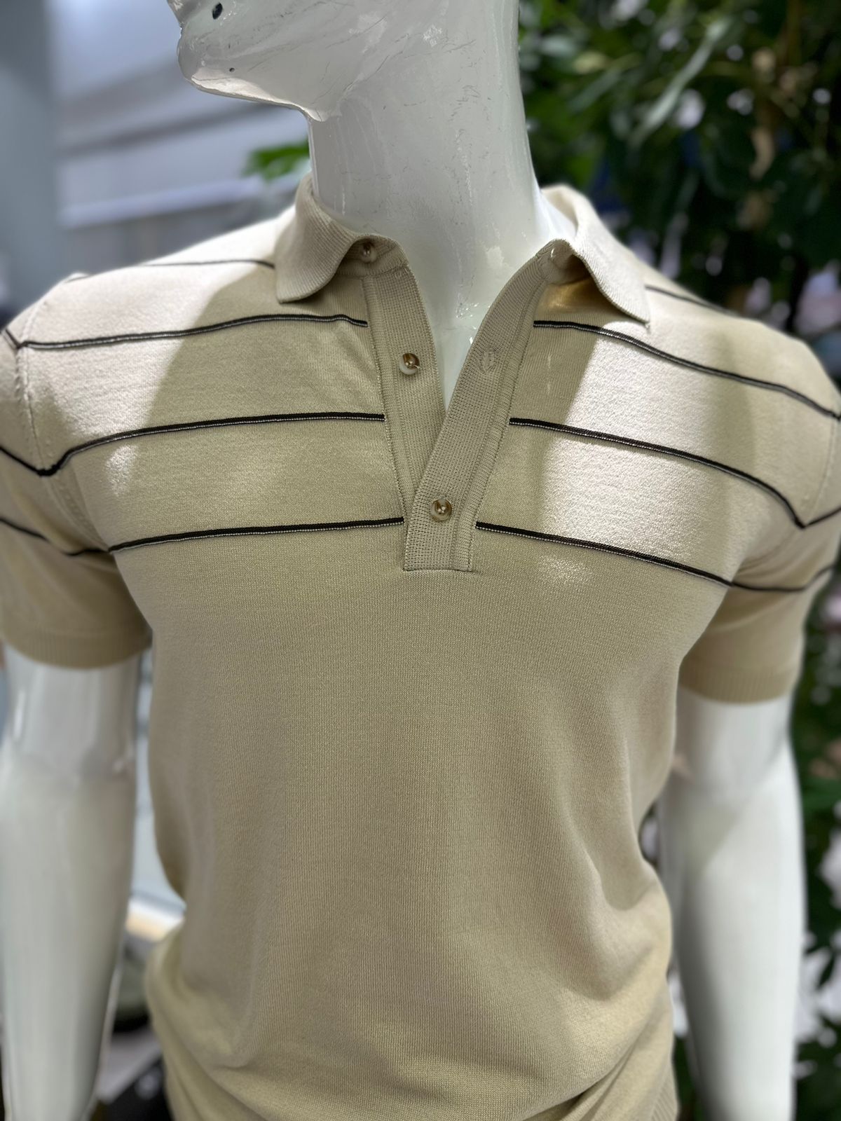 Men's Polo Knit Tshirt with stripe